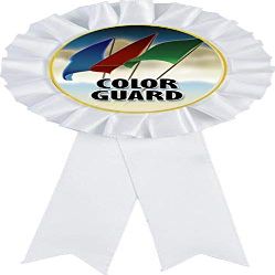 Color Guard White Rosette Ribbon Award, Color Guard Trophy Ribbon Prize, 50 Pack Prime