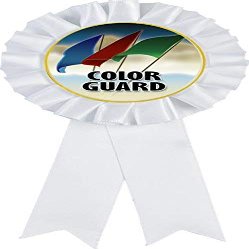 Color Guard White Rosette Ribbon Award, Color Guard Trophy Ribbon Prize, 50 Pack Prime
