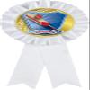 Cricket White Rosette Ribbon Award, Cricket Bat Trophy Ribbon Prize, 50 Pack Prime view 1