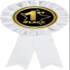 1st Place White Rosette Ribbon Award, First Place Trophy Ribbon Prize, 20 Pack view 1