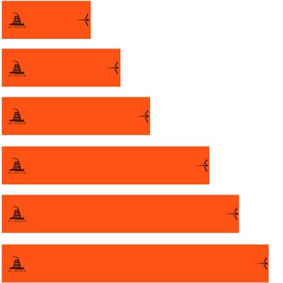 White Water Archery Fluorescent Neon Orange Gadsden Flag Arrow Wraps Choose Length Width (3, 1)