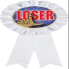 Loser White Rosette Ribbon Award, Funny Last Place Trophy Ribbon Prize, 50 Pack Prime view 1