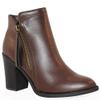 TRENDSUP Women's Fashion Side Zipper Booties (10, Brown Pu) view 1