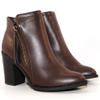 TRENDSUP Women's Fashion Side Zipper Booties (10, Brown Pu) view 2