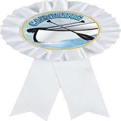 Canoeing White Rosette Ribbon Award, Canoe Trophy Ribbon Prize, 50 Pack Prime