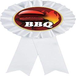 BBQ White Rosette Ribbon Award, Cooking Trophy Ribbon Prize, 50 Pack Prime