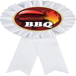 BBQ White Rosette Ribbon Award, Cooking Trophy Ribbon Prize, 50 Pack Prime