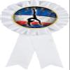 Gymnastics White Rosette Ribbon Award, Gym Back Walkover Trophy Ribbon Prize, 50 Pack Prime view 1