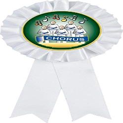 Chorus White Rosette Ribbon Award, Chorus Music Trophy Ribbon Prize, 50 Pack Prime