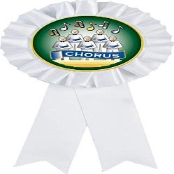 Chorus White Rosette Ribbon Award, Chorus Music Trophy Ribbon Prize, 50 Pack Prime