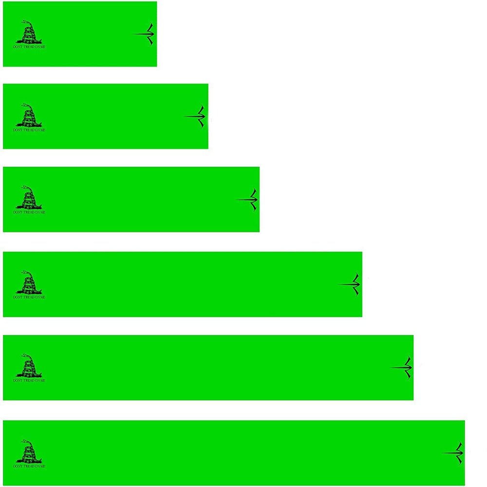 White Water Archery Fluorescent Neon Green Gadsden Flag Arrow Wraps Choose Length Width (5, 1)
