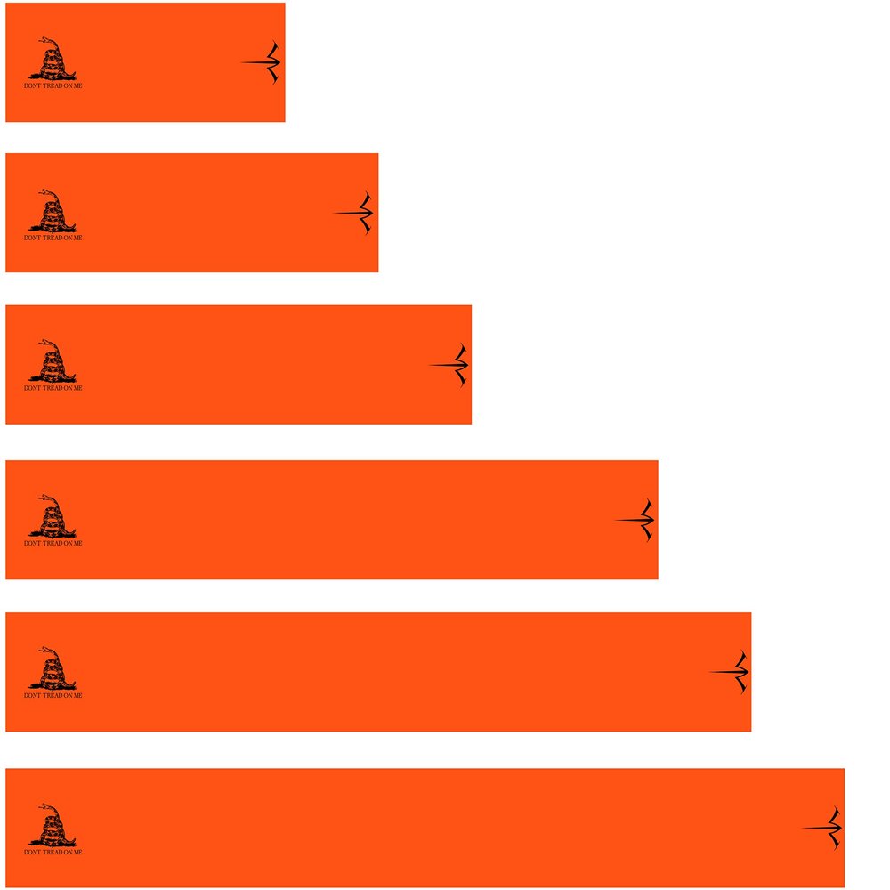 White Water Archery Fluorescent Neon Orange Gadsden Flag Arrow Wraps Choose Length Width (4, 1.25)