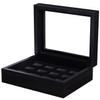 RECHIATO 12 Slots Championship Ring Display Case Display Case for Sports Rings baseball Ring display Wooden Box (12 Slots, Flat, Black) view 1