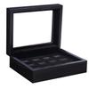 RECHIATO 12 Slots Championship Ring Display Case Display Case for Sports Rings baseball Ring display Wooden Box (12 Slots, Flat, Black) view 2
