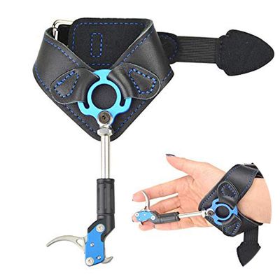 ZSHJGJR Archery Release Aids Compound Bow Release Trigger Caliper Release Adjustable Wrist Strap Quick Release for Hunting Shooting (Blue)