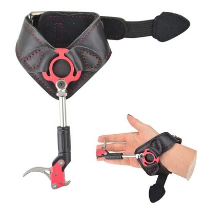 ZSHJGJR Archery Release Aids Compound Bow Release Trigger Caliper Release Adjustable Wrist Strap Quick Release for Hunting Shooting (Red)