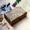 Great Birthday Gift Ideas Handmade Decorative Wooden Jewelry Box With Lock & Key Jewelry Organizer Keepsake Box Treasure Chest Trinket Holder Watch Box Storage Lock Box Housewarming Gifts view 2