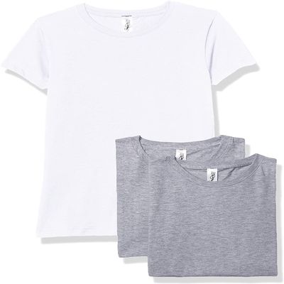 Marky G Apparel Girls' Fine Jersey Short-Sleeve Crew-Neck T-Shirt (Pack of 3)