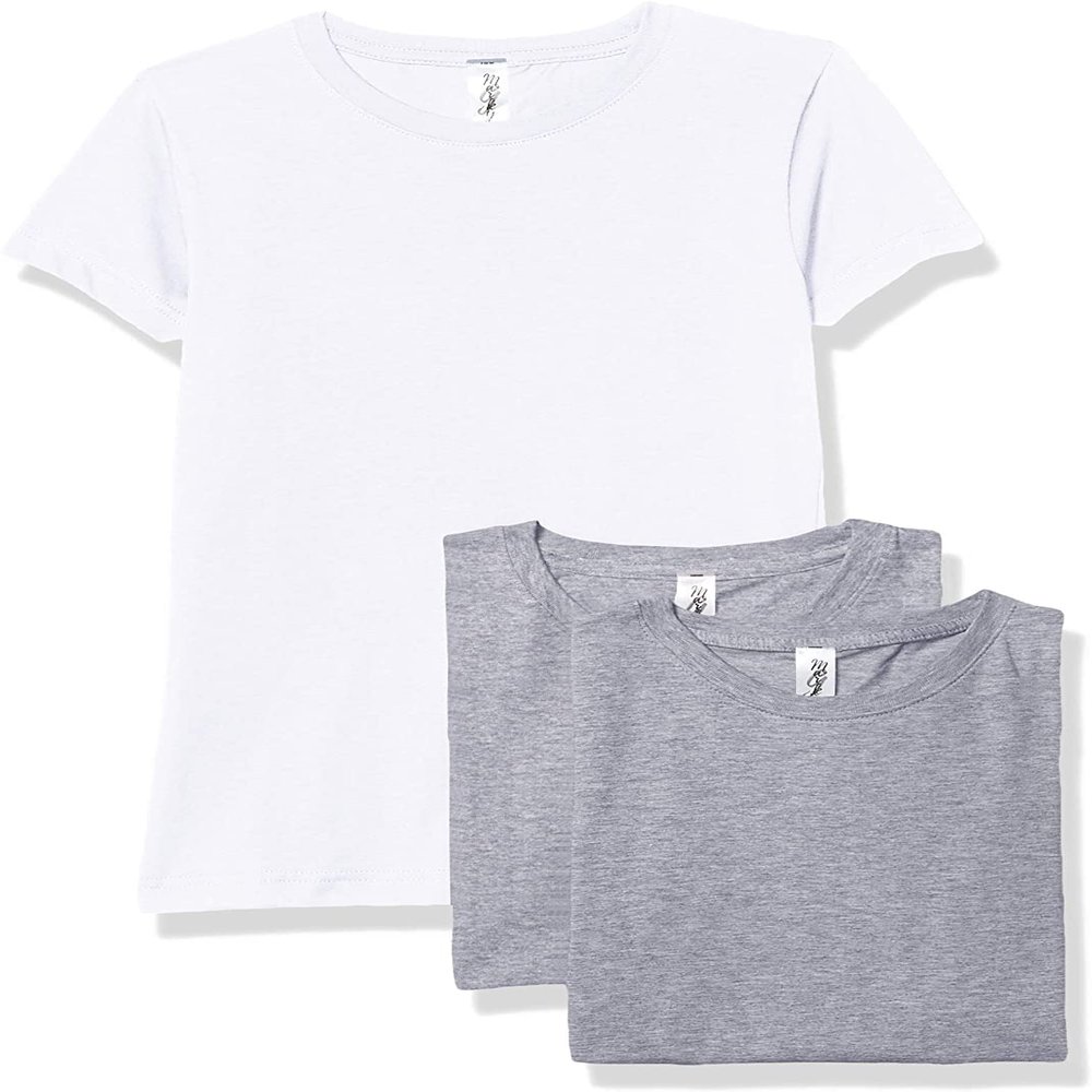 Marky G Apparel Girls' Fine Jersey Short-Sleeve Crew-Neck T-Shirt (Pack of 3)