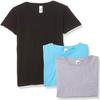 Marky G Apparel Girls' Fine Jersey Short-Sleeve Crew-Neck T-Shirt (Pack of 3), Black/Aqua/Heather, Small view 1