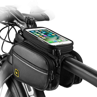 BlueDorado Bike Phone Front Frame Bag Waterproof Bicycle Handlebar Bag with Touch Screen Cell Phone case Holder Cycling storage Pouch for iPhone 11 XS XR Max