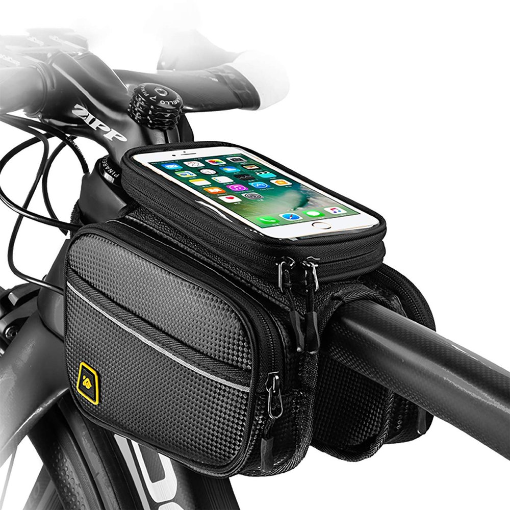 BlueDorado Bike Phone Front Frame Bag Waterproof Bicycle Handlebar Bag with Touch Screen Cell Phone case Holder Cycling storage Pouch for iPhone 11 XS XR Max