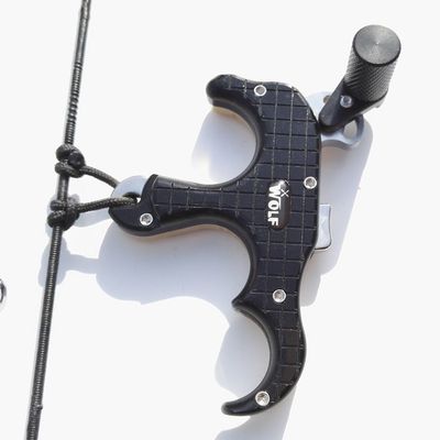 SHARROW Compound Bow Release Automatic Thumb Trigger 3 Finger Archery Bow Release Aid Thumb Release Trigger Grip Hinge Caliper Button for Shooting (Black)