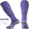 APTESOL Youth Soccer Socks Boys Girls Women Knee High Team Sport Cushion Sock Kids Long Tube Cotton Athletic Compression Socks (3-Pair Purple-B,Small) view 4