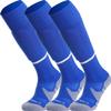 APTESOL Youth Soccer Socks Boys Girls Women Knee High Team Sport Cushion Sock Kids Long Tube Cotton Athletic Compression Socks (3-Pair Blue-B,Small) view 1