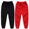 Qin.Orianna Toddler Baby Boy Active Cotton Drawstring Jogger Pants with Pockets (2Pack(Black+red),3-4Years) view 1