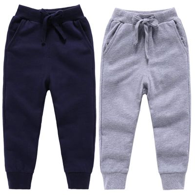 Qin.Orianna Toddler Baby Boy Active Cotton Drawstring Jogger Pants with Pockets (2Pack(Navy+Grey),18-24Months)