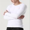 Comfneat Men's 2-Pack Thermal Long Sleeve Undershirt Waffle Knit Soft Comfy Crew Neck Underwear Top (White 2-Pack, S) view 2