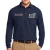 Custom Embroidered Long Sleeve Polo Shirts for Men Personalized Embroidery Add Your Name Text Navy view 1