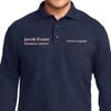 Custom Embroidered Long Sleeve Polo Shirts for Men Personalized Embroidery Add Your Name Text Navy view 2