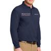 Custom Embroidered Long Sleeve Polo Shirts for Men Personalized Embroidery Add Your Name Text Navy view 3