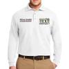 Custom Embroidered Long Sleeve Polo Shirts for Men Personalized Embroidery Add Your Name Text White view 1