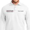 Custom Embroidered Long Sleeve Polo Shirts for Men Personalized Embroidery Add Your Name Text White view 2