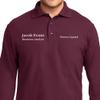 Custom Embroidered Long Sleeve Polo Shirts for Men Personalized Embroidery Add Your Name Text Burgundy view 2