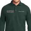 Custom Embroidered Long Sleeve Polo Shirts for Men Personalized Embroidery Add Your Name Text Dark Green view 2