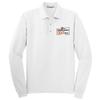 Custom Embroidered Long Sleeve Polo Shirts for Men Personalized Embroidery Text White view 4