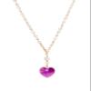 14k Gold-Filled Cable Necklace with Austrian Crystal Fuchsia Heart Crystal and White Cultured Freshwater Pearl Centerpiece, 3-3.5.mm 18" view 1
