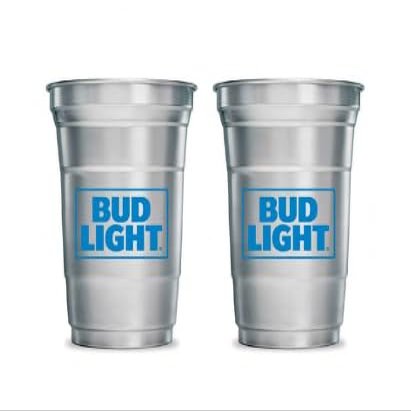 Bud Light Aluminum Cup - Set of 2