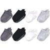 Touched by Nature Unisex Baby and Toddler Organic Cotton Socks with Non-Skid Gripper for Fall Resistance, Solid Black Gray, 6-12 Months view 1