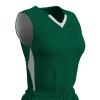 Champro Post Up Polyester Reversible Basketball Jersey, Girls' Small, Forest Green, White view 1