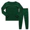 Family Feeling Boys Girls Kids Pajamas Solid Colors 2 Piece Long Sleeve Pyjamas Set Cotton Toddler Green Size 3T view 1