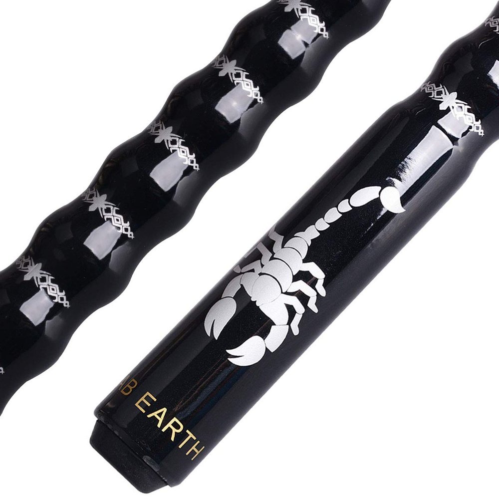 AB Earth 58" Pool Cue/Pool Stick Ergonomic Design Hardwood Canadian Maple 13mm Tip 18-21oz Billiard Cue B1SN, Black 18oz