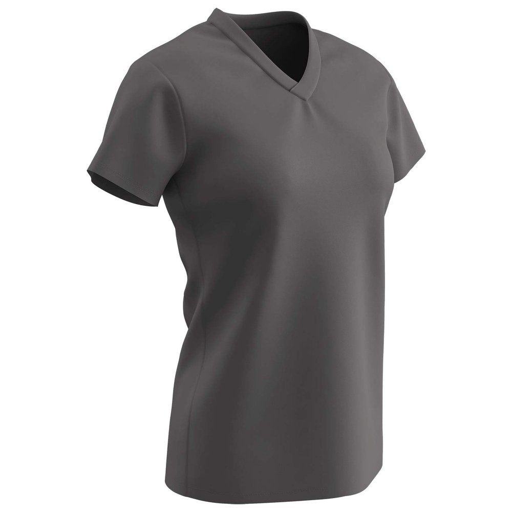 Champro Star Ladies V Neck T Shirt, Girls' Large, Charcoal