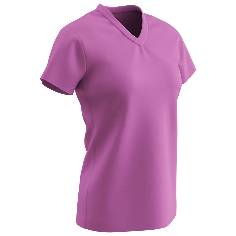 Champro Star Ladies V Neck T Shirt, Girls' Small, Pink