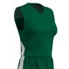 Champro Block Polyester Basketball Jersey, Women's X-Small, Forest Green, White view 1