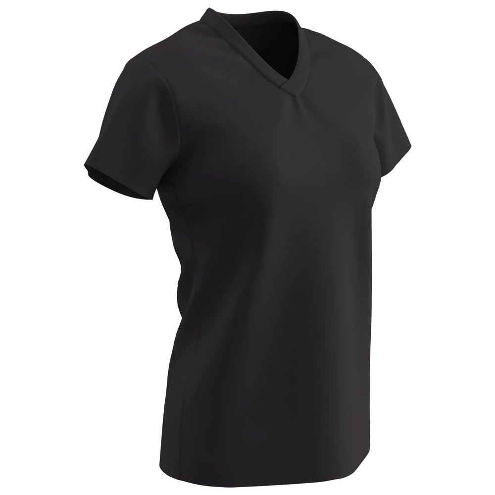 Champro Star Ladies V Neck T Shirt, Girls' Small, Black